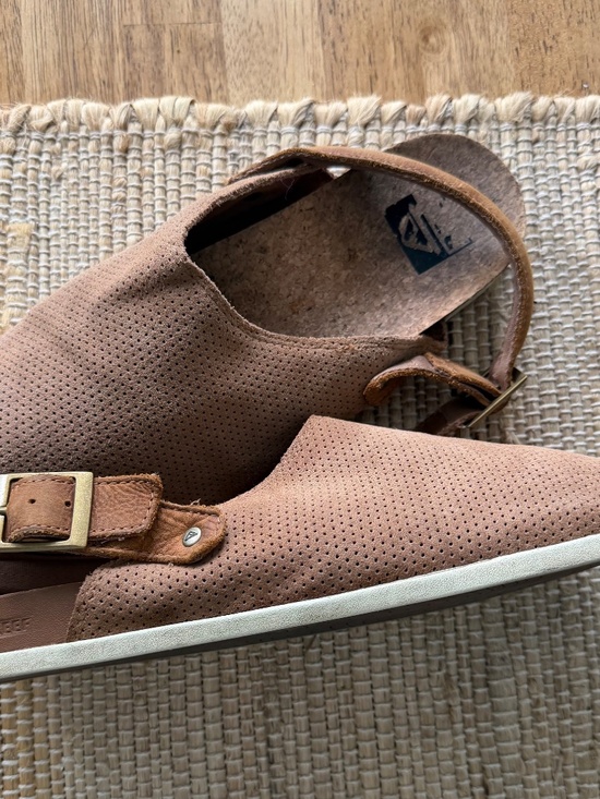 REEF MEN SIZE 10  strapped mules tan Cushion Sage Suede Slip-On Clogs Boho main image 4